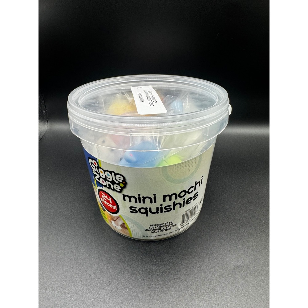 Giggle Zone Mini Mochi Squishies 24 Pack Sensory Fidget Toys Assorted Bucket